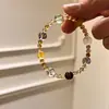 Pulsera de Cristal Amarillo Natural para Mujer, Diseño de Piedras Preciosas Múltiples, Tamaño Pequeño, Regalo para Mejor Amiga