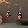 Pendientes de Calabaza para Gato de Nuevo Producto Transfronterizo Pendientes Planos Acrílicos Creativos de Halloween Fantasma Divertido Pendientes de Fantasma