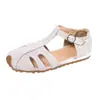 Sandalias Romanas Planas Tejidas Huecas para Mujer, Nuevo Estilo Verano 2026, Sandalias Retro Cerradas para Viajes de Vacaciones para Mujer