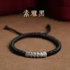 Pulseira Corda de Mão Auspiciosa Pacífica Corda Vermelha Homem Ano do Rato Estilo Tibetano Nó Vajra Tecida à Mão Vermelha Mulher Prata Tailandesa Corda de Cinco Cores