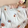 Nova Cobertura de Cama de Veludo Leite Dupla Face Estilo Ins para Meninas Primavera e Verão Cobertor Multifuncional Cobertor de Carro