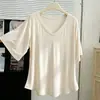 Top de fitness holgado para mujer, camiseta de manga corta deportiva para correr en verano, cubierta de secado rápido para Pilates, conjunto de atuendo de yoga