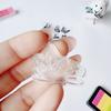 Sello de silicona transparente con forma de mariposa, sello de PVC para manualidades, sello terminado, papelería para niños