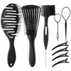 Peine de Comercio Exterior para el Cabello, Peine Curvo de Repuesto, Aguja de Acero, Cepillo para Cejas, Peine de Ocho Púas, Aguja para Tirar del Cabello Perezosa, Pinza de Plástico