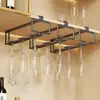 Portavasos de Vino Tinto Colgante sin Perforaciones de Metal Colgante para Copas Gabinete Hogareño Vinoteca Lujo Ligero Estante de Almacenamiento de Gama Alta