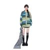 Suéter retro a rayas de colores estilo americano para mujer, colección otoño/invierno 2026, con un cárdigan de punto de manga larga, holgado y de alta gama, con un diseño moderno