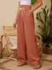 Ropa de Mujer Transfronteriza 2025 Amazon Nuevo Pantalones Casuales Sueltos de Pierna Ancha de Cintura Alta Pantalones Largos Shopee Comercio Exterior Estampado Digital