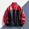 5588 Outono Novo Masculino Marca Americana Tendência Jaqueta de Motociclista Simples Versátil Gola Alta Jaqueta de Couro Solta Moda Jaqueta de Couro