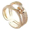 Anillo de Mariposa de Lujo Ligero de Nicho Microincrustado de Circonita para Mujer, Anillo de Banda Lisa con Índice de Diseño Abierto de Moda al por Mayor