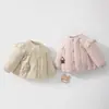 Chamarra de algodón acolchada para bebé, top acolchado grueso, abrigo cálido para niñas, 120g, abrigo de otoño/invierno para bebés y niños pequeños para niñas