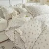 Juego de ropa de cama de lunares de cuatro piezas, algodón puro, estilo colcha, sábana bajera, funda de edredón, nuevo juego de tres piezas 2026 4