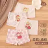 [Pacote com Quatro] Roupa Íntima Feminina Infantil Nova de Algodão para Menina Antibacteriana Desenho Animado Boxer Feminino Atacado