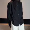Estilo Coreano Ins Luxo Leve Preto Lindo Top Feminino Verão Outono Tamanho Grande Design Chubby Senso de Design Camisa Jaqueta Francesa Madura