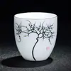 Xícara de Chá de Porcelana Branca Jade Gordura de Carne Pintada à Mão Pura Xícara de Chá de Mestre Cerâmico Conjunto de Chá Kung Fu Individual Grande Xícara de Chá Doméstica
