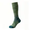 Calcetines atléticos de compresión para mujer, de color liso, para todas las estaciones, engrosados, con bloques de color y diseño de rizo en la planta, que ofrecen absorción del sudor y control de olores, y proporcionan compresión duradera