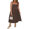 Vestido de Verano 2026 de Amazon Tallas Grandes de Longitud Media para Mujer, Vestido de Tirantes de Playa con Cuadrado Escotado y Lunares