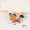 Llavero Colgante de Caballo de la Suerte de Dibujos Animados Pony Cacahuete Resina Accesorios DIY Pegamento Cremoso Imán para Nevera
