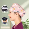 Gorro quirúrgico con hebilla ajustable estampado para hombres y mujeres, gorro de doctor/enfermera para consultorio dental y salón de belleza, gorra de trabajo de algodón puro de grado alimenticio