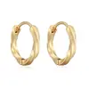 Brincos Aogu Cruzados Mais Vendidos em Cobre Banhado a Ouro 18K Anel Mobius Liso para Mulheres, Joia Simples e Versátil para o Dia a Dia Novo