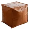 Taburete de Asiento Perezoso Estilo Marroquí Americano Cojín Futón de Cuero Tatami de Piso Rellenable Almacenamiento de Ropa Funda de Sofá