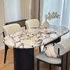 Mesa de Comedor Ovalada de Terrazzo Vintage Francés Piedra de Lujo Ligero Mesa de Comedor de Alto Estilo Mármol Mesa de Diseño Estilo Medio