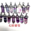 Dobaosheng Joyería Piedra Semipreciosa Oro Verde Morado Piedra de Tigre Polvo de Cristal Amazon 8x 30mm Colgante Hexagonal