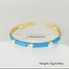 Distrito Lu Europa y Estados Unidos nuevo chapado en cobre oro de 18 quilates personalidad mujeres exquisito gota de aceite color ojos pequeños pulsera en stock venta al por mayor