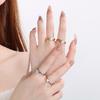 Joyería de Moda de Fábrica al por Mayor Anillo Coreano de Acero de Titanio Zircón Simple Anillo Chapado en Oro de 18K Regalo de San Valentín