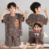 2026 Pijama Nuevo para Niños Verano Delgado Manga Corta Ropa de Casa Infantil Adolescente Niño Mayor Conjunto Ropa de Abrigo