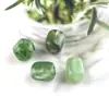 Resina imitación calcedonia con forma de cuentas sueltas perforadas con forma, faceteadas, puntiagudas, falso jade verde, cuentas tipo barril flor flotante, cuentas cuadradas de Dongling verde