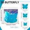 Nova decoração de feriado 3D borboleta dourada azul flash tridimensional adesivos decoração festiva de casamento borboleta de PVC 12 conjuntos