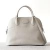 2024 Nova Bolsa Shell Camada Superior Couro de Vaca Meia Linha de Cera Nicho High-end Bowling Couro Genuíno Bolsa Feminina Portátil Bolsa Crossbody