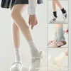 Calcetines de algodón finos de verano para mujer, de caña media, malla transpirable, resistentes al olor, con bordes plisados, calcetines postparto al por mayor