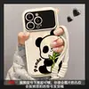 Cordão Fofo de Panda Adequado para Capa de Celular Apple 18Pm iPhone 16 Silicone 15 Novo Modelo Feminino 17 Janela Grande 14