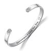Pulseira de aço titânio nova transfronteiriça MOM PAI FILHO FILHA pulseira anel de aço inoxidável aberta em forma de C com gravação