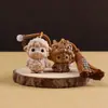 Lindo Llavero Colgante de Oveja Pequeña de Madera de Haya Curativa Encanto Tejida a Mano para Bolso Versátil Regalo del Año de la Oveja del Zodiaco