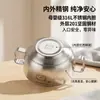 Tazón infantil de acero inoxidable 316L, tazón de doble asa de dibujos animados, tazón para autoalimentación de bebé, tazón de sopa para el hogar, antideslizante y antiquemaduras