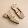 Sandalias de Mujer Verano 2025 Estilo Nuevo Tacón Grueso para Combinar con Faldas Estilo Hada Tacones Altos Mary Jane Cerrados Suaves Zapatos para Dama de Honor