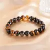 Pulseira de Pedra Olho de Tigre Natural Multicor Contas Soltas Pedra Olho de Tigre Luxo Leve Versátil Contas de Cristal Joias de Alto Padrão