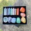 Piedra Natural Amatista Columna Hexagonal Punto Único Irregular Set de 7 Piedras de Yoga Caja de Regalo Nuevos Productos Transfronterizos