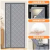 Cortina de porta magnética forte criptografada para aquecimento de inverno, instalação sem furos, à prova de frio, selada, à prova de vento, isolamento térmico, cortina de porta bloqueadora de vento