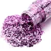 Pó de glitter hexagonal ultrafino brilhante feito à mão DIY nail art ouro e prata a laser pó glitter lantejoulas de formato especial atacado