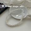 Pulsera de cuentas de plata de ley S925 con diseño de blogger de estilo coreano, joyería de plata de ley con el mismo diseño, apilada, de alta gama para mujer.