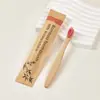 Cepillos de Dientes de Bambú Desechables de Comercio Exterior con Cerdas Suaves y Duras, Cepillos de Dientes de Bambú para Niños, Portátiles Empacados Ecológicos, Transfronterizos, Biodegradables
