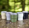 Copo de Aço Inoxidável 304 de Camada Única Estilo Camping para Uso Externo Copo para Bebida Fria Copo com Degrau Copo de Café Copo de Chá com Leite Copo de Cerveja Copo de Água