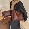 Bolso Retro de Gran Capacidad para Mujer 2023 Bolso Nuevo Bolso de Hombro Bolso Grande de Moda Bolso Tote de Color Puro de Gama Alta