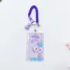 Porta-cartão de estudante urso Xingdelu Yufei acrílico transparente cordão retrátil para crachá porta-cartão de ônibus pingente de cartão escolar