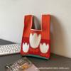 Bolsa de punto divertida de dibujos animados, Bolso de mano de punto, Bolso de mano de Año Nuevo, Bolso lindo, Bolsa de regalo de Año Nuevo