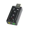 Placa de som externa USB 7.1 independente para laptop computador de mesa áudio fone de ouvido microfone conversor externo