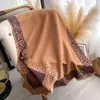 Cachecol de Imitação de Caxemira com Estampa de Leopardo Intelectual e Elegante para Mulheres Venda Quente Transfronteiriça Moda Inverno Espessado Quente Cachecol/Xale de Alta Qualidade